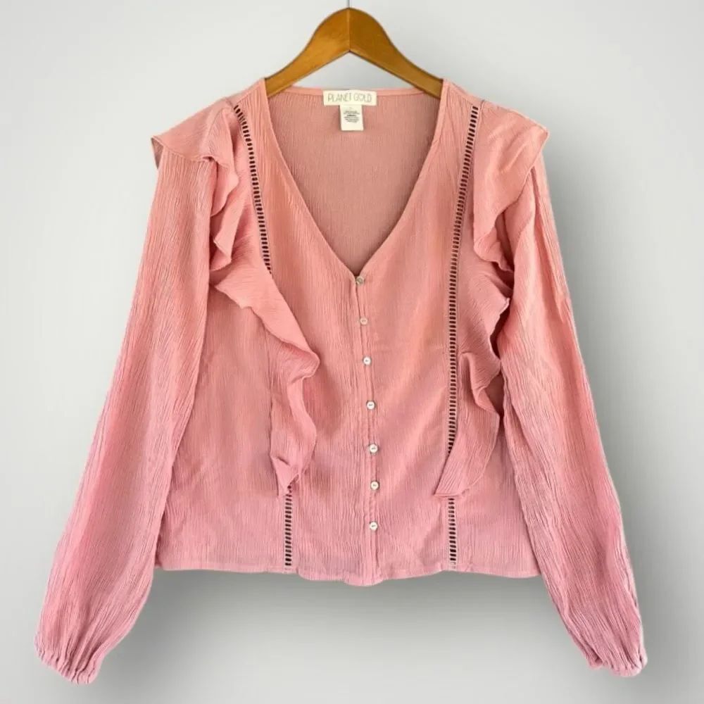 🎉5 for $45🎉 Planet Gold top blouse shirt size L